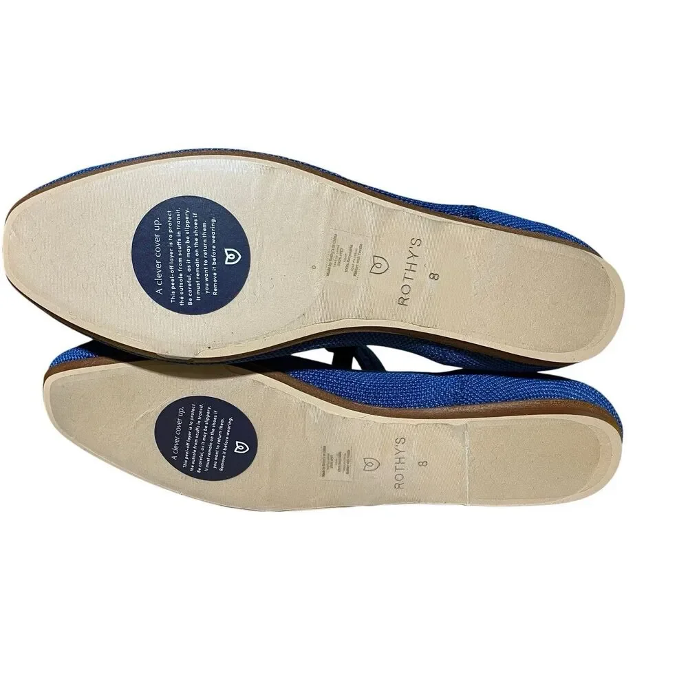 Rothy’s Blue Square Toe Mary Jane Ballet Flats Womens 8‎ Clean Girl
